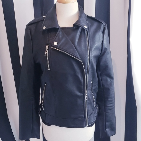 Dragon Embroidered Super Soft Vegan Leather Jacket - Picture 8 of 8